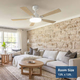 52" Sleek Ceiling Fan with Light, 3CCT Dimmable, Remote, Reversible, Quiet – Bedroom & Living Room - 21
