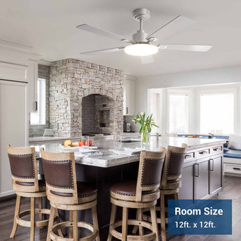 52" Sleek Ceiling Fan with Light, 3CCT Dimmable, Remote, Reversible, Quiet – Bedroom & Living Room - 2