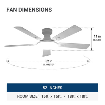 52'' Smart RGB Ceiling Fan with Light, Flush Mount, Reversible DC Motor, 3CCT Dimmable Light, 6 Speeds, Remote/APP/Alexa Control, Noiseless for Bedroom Living Room, Black - 8