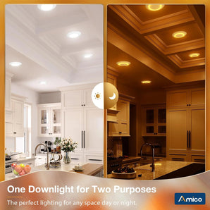 5/6 Inch LED Disk Lights with Night Light, Selectable CCT, 1050 Lumens-2