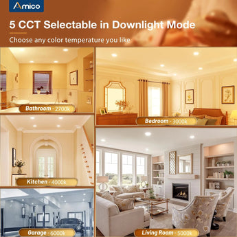 5/6 Inch LED Disk Lights with Night Light, Selectable CCT, 1050 Lumens-5