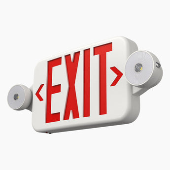 Exit Sign with Emergency Lights, Two LED Adjustable Head Emergency Light with Battery, Exit Sign for Business - 1