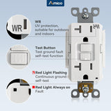 Amico-20A Weather Resistant GFCI Outlet with LED Indicator, Wall Plate & Screws - White-5