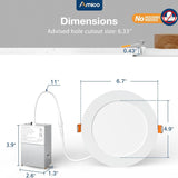 6 Inch Canless LED Recessed Light, Ultra - Thin 5CCT 2700K–5000K, 1050LM Dimmable Wafer Downlight with Junction Box, 12W (110W Eqv), ETL & FCC - 7