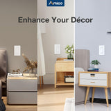 Amico-15A Single Pole Rocker Light Switch with Wall Plate & Screws- White-5