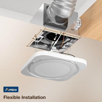 Amico-80 CFM Bathroom Exhaust Fan with Light & Remote, 1.0 Sone, 1400LM 3-CCT & Nightlight, Ceiling Mount-5