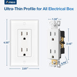 Amico-15A Tamper Resistant Decorator Outlet with Self-Grounding, Wall Plate & Screws - White-5