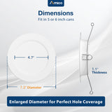 Amico Recessed Lighting 5/6 Inch, 24 Pack 5CCT Flat LED Can Lights, 2700K/3000K/4000K/5000K/6000K Selectable,12W Eqv 120W, 1050LM Brightness, Retrofit Installation - ETL & FCC - 3
