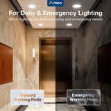 6 Inch Emergency LED Recessed Light with Battery Backup, Dimmable Canless Wafer, Selectable CCT, 1100 Lumens - 6