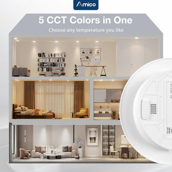 6 Inch Flat LED Recessed Can Light, Dimmable Retrofit Installation, Selectable CCT, 1050 Lumens-4