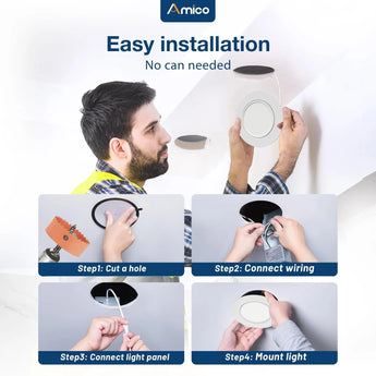 6 Inch Gimbal LED Recessed Lighting, 360° & 90° Adjustable Eyeball, Selectable CCT, 1200 Lumens - 6