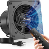 6 Inch Kitchen Exhaust Fan with Remote, 358 CFM High Airflow EC Motor Ventilation Fan, 9-Speed Adjustable, 29W Energy Efficient, Timer, Low Noise, Black for Kitchen, Garage, Attic & Greenhouse, FCC Certified-1