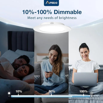 6 Inch LED Recessed Lighting, Dimmable, Retrofit Can Light with Baffle Trim, Selectable CCT, 950 Lumens - 8