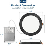 6 Inch Recessed LED Lighting, Slim Design, Selectable CCT, 1050 Lumens - 3