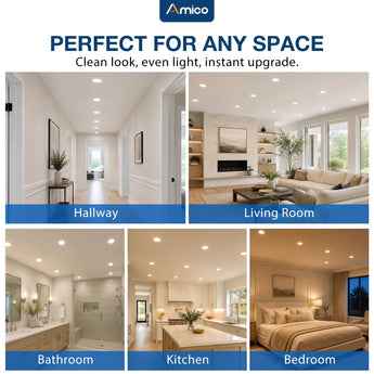 6 Inch Recessed LED Lighting, Slim Design, Selectable CCT, 1050 Lumens-9
