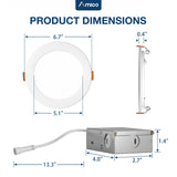 6 Inch Recessed LED Lighting, Slim Design, Selectable CCT, 1050 Lumens-3
