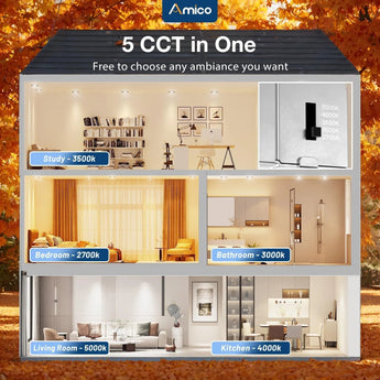 6 Inch Recessed LED Lighting With Night Light, Slim Design, Selectable CCT, 1100 Lumens - 4