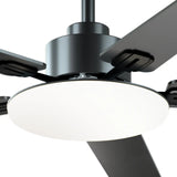60" Black Ceiling Fan with Light & Remote – Dimmable 3CCT, Reversible, Quiet Fan for Bedroom, Living Room & Indoor/Outdoor - 4