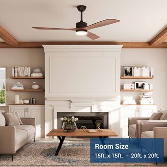 60" Ceiling Fan with Light & Remote, 3 Wood Blades, 6 Speeds, 3CCT Dimmable, Reversible, Quiet – Indoor/Outdoor Black Walnut - 2