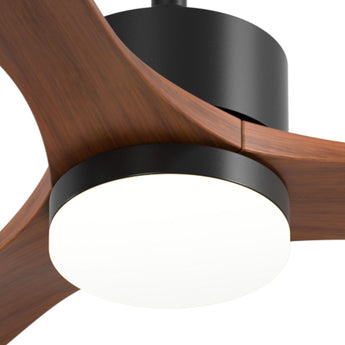 60" Ceiling Fan with Light & Remote, 3 Wood Blades, 6 Speeds, 3CCT Dimmable, Reversible, Quiet – Indoor/Outdoor Black Walnut - 4