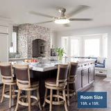 60" Flush Mount Ceiling Fan with Light, Remote, Low Profile, 3CCT Dimmable, Reversible, Quiet DC - 16