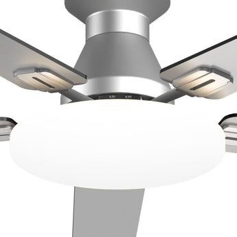 60" Flush Mount Ceiling Fan with Light, Remote, Low Profile, 3CCT Dimmable, Reversible, Quiet DC - 18