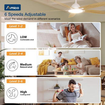 60 Inch Smart Ceiling Fan with Light, Wifi Alexa Remote Control Reversible 5 Blades 6 Speed 3CCT Dimmable Silent White Ceiling Fan for Bedroom Farmhouse - 8