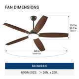 60 Inch Smart Ceiling Fan with Light, Wifi Alexa Remote Control Reversible 5 Blades 6 Speed 3CCT Dimmable Silent White Ceiling Fan for Bedroom Farmhouse - 17