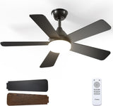 Ceiling Fans with Lights, 42 inch Ceiling Fan with Light and Remote Control, Reversible, 3CCT, Dimmable, Noiseless, Small Ceiling Fan for Bedroom, Farmhouse, Indoor/Outdoor Use - 1