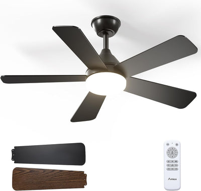 Ceiling Fans with Lights, 42 inch Ceiling Fan with Light and Remote Control, Reversible, 3CCT, Dimmable, Noiseless, Small Ceiling Fan for Bedroom, Farmhouse, Indoor/Outdoor Use - 1