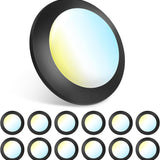 Amico 6 Inch LED Disk Lights, Dimmable Flush Mount Ceiling/Recessed Disc Light, 2700K - 6000K Selectable, 15W=110W, 1100LM, Low Profile Surface Mount Can Lights, ETL&FCC, Balck - 1