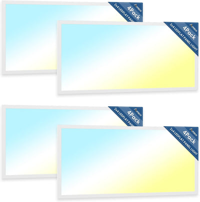 2x4 LED Flat Panel Light, 45W, 5500LM, 3CCT Dimmable Office Drop Ceiling Light, ETL/DLC