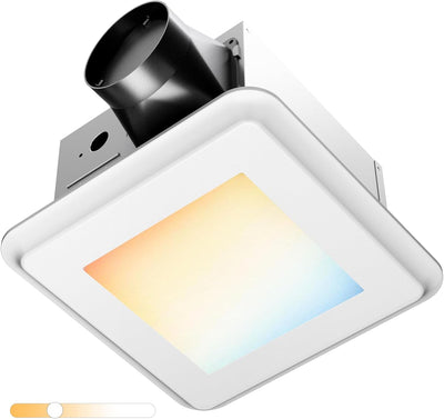 Amico-80 CFM Bathroom Exhaust Fan with LED Light, 0.9 Sone Ultra Quiet, 1000LM 5CCT Dimmable, Ceiling Mount-1