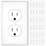 Amico-15A Duplex Tamper Resistant Decorator Outlet with Self-Grounding, Wall Plate & Screws, White-1