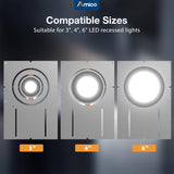 13 Inch New Construction Mounting Plate, Round Hole 3/4/6 Inch, Flat Galvanized Steel Rough - in Wafer Light Bracket, for LED Recessed Lighting Housing - 5