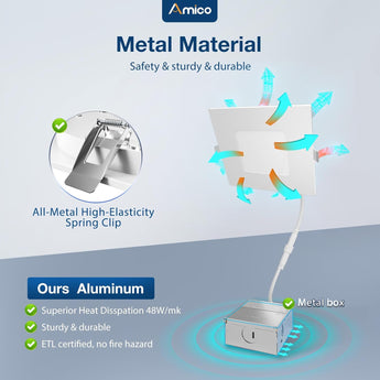 6 Inch Ultra - Thin LED Square Recessed Lighting, Slim Design, 1050 Lumens - 8