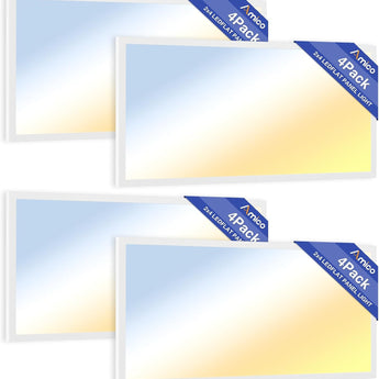 2x4 LED Flat Panel Light, 72W, 9000LM, 5CCT Dimmable Office Drop Ceiling Light, ETL/DLC - 1