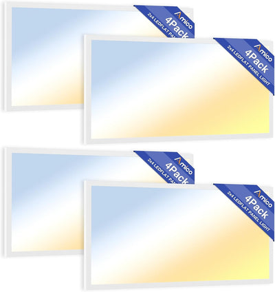 2x4 LED Flat Panel Light, 72W, 9000LM, 5CCT Dimmable Office Drop Ceiling Light, ETL/DLC