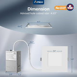 6 Inch Ultra - Thin LED Square Recessed Lighting, Slim Design, 1050 Lumens - 10