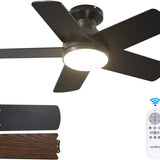 32" Low Profile Ceiling Fan with Light, 3CCT Dimmable, Remote, Flush Mount, Quiet – Indoor/Outdoor - 1