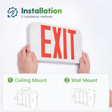 Double - Sided LED Exit Sign with Battery Backup,Exit Sign for Business,Easy To Install,UL Certified,AC 120/277V - 4