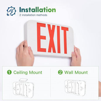 Double - Sided LED Exit Sign with Battery Backup,Exit Sign for Business,Easy To Install,UL Certified,AC 120/277V - 4