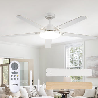 60" Sleek Ceiling Fan with Light, 3CCT Dimmable, Remote, Reversible, Quiet – Bedroom & Living Room - 10