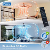 66 Inch Bronze Caged Ceiling Fan with Light, Reversible Dimmable 3CCT Fan Quiet Remote Control for Indoor Outdoor Farmhouse - 9