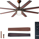 66 Inch Bronze Caged Ceiling Fan with Light, Reversible Dimmable 3CCT Fan Quiet Remote Control for Indoor Outdoor Farmhouse - 10