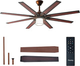 66 Inch Bronze Caged Ceiling Fan with Light, Reversible Dimmable 3CCT Fan Quiet Remote Control for Indoor Outdoor Farmhouse - 10