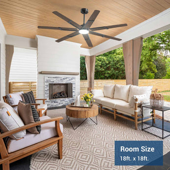 66 inch Ceiling Fans with Lights and Remote, 6 Speed Reversible DC Motor, 3CCT, Dimmable, Quiet, Timer Indoor/Outdoor - 18