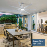 66 inch Ceiling Fans with Lights and Remote, 6 Speed Reversible DC Motor, 3CCT, Dimmable, Quiet, Timer Indoor/Outdoor - 24