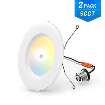 5/6 Inch Motion Sensor Recessed LED Lighting, Selectable CCT, 950 Lumens - 12