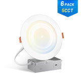 6 Inch Recessed LED Lighting, Press - Down,Slim Design, Selectable CCT, 1050 Lumens - 12
